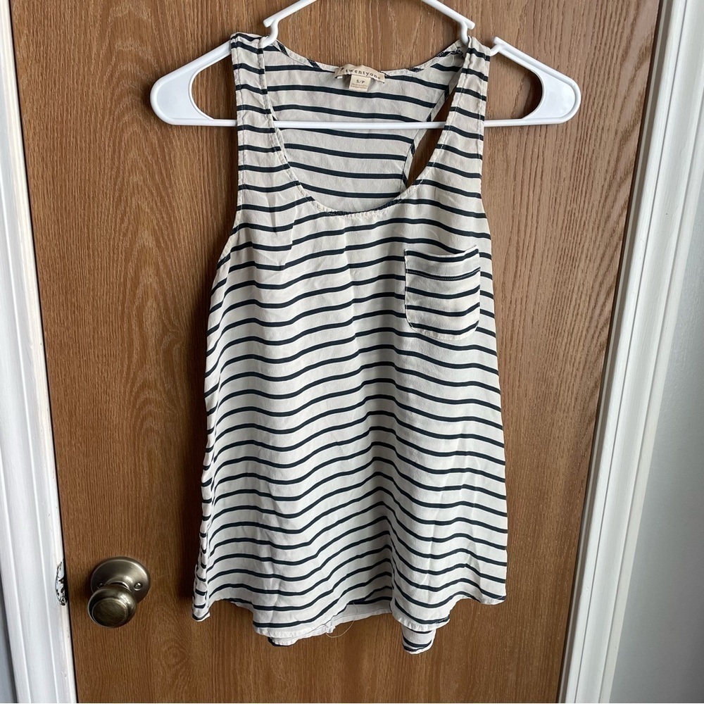 *100% silk Striped Tank Size Small